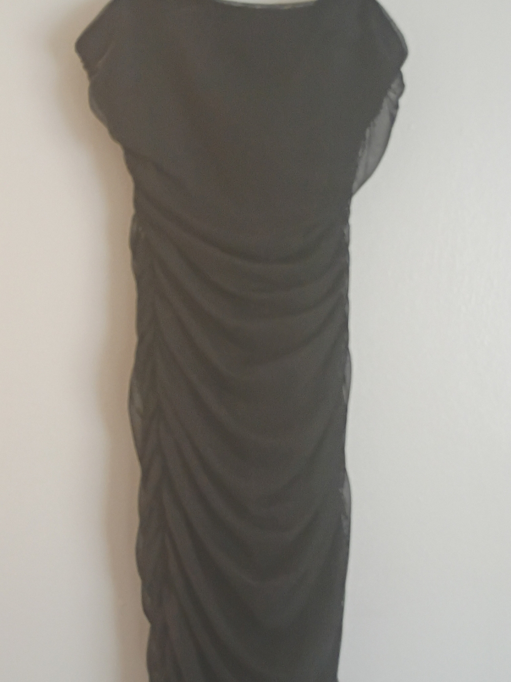 B Darlin Black Ruched Midi Dress